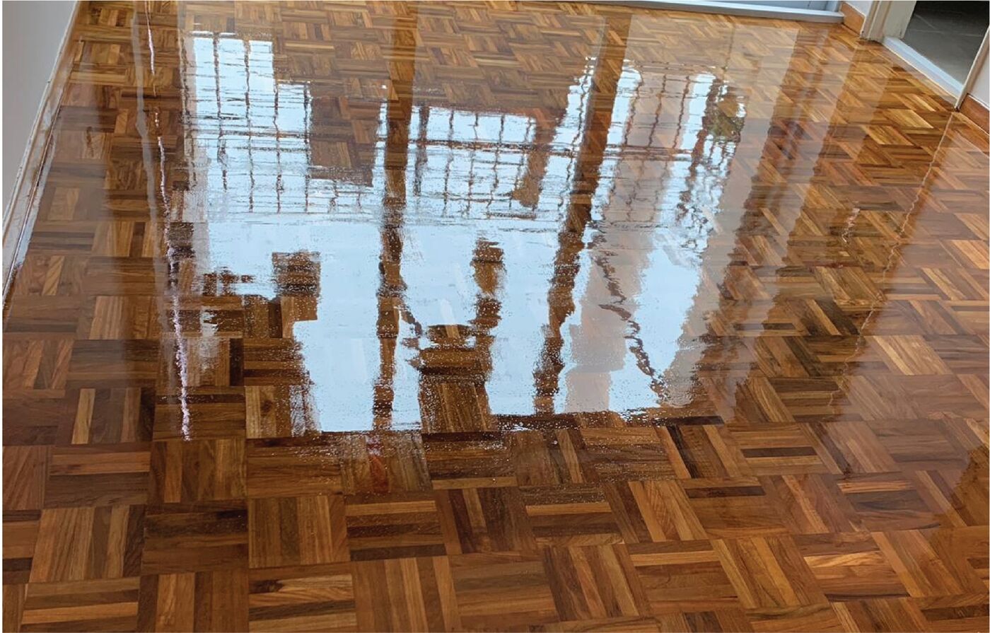 Newly installed parquet floor at Orchid Park Condominium